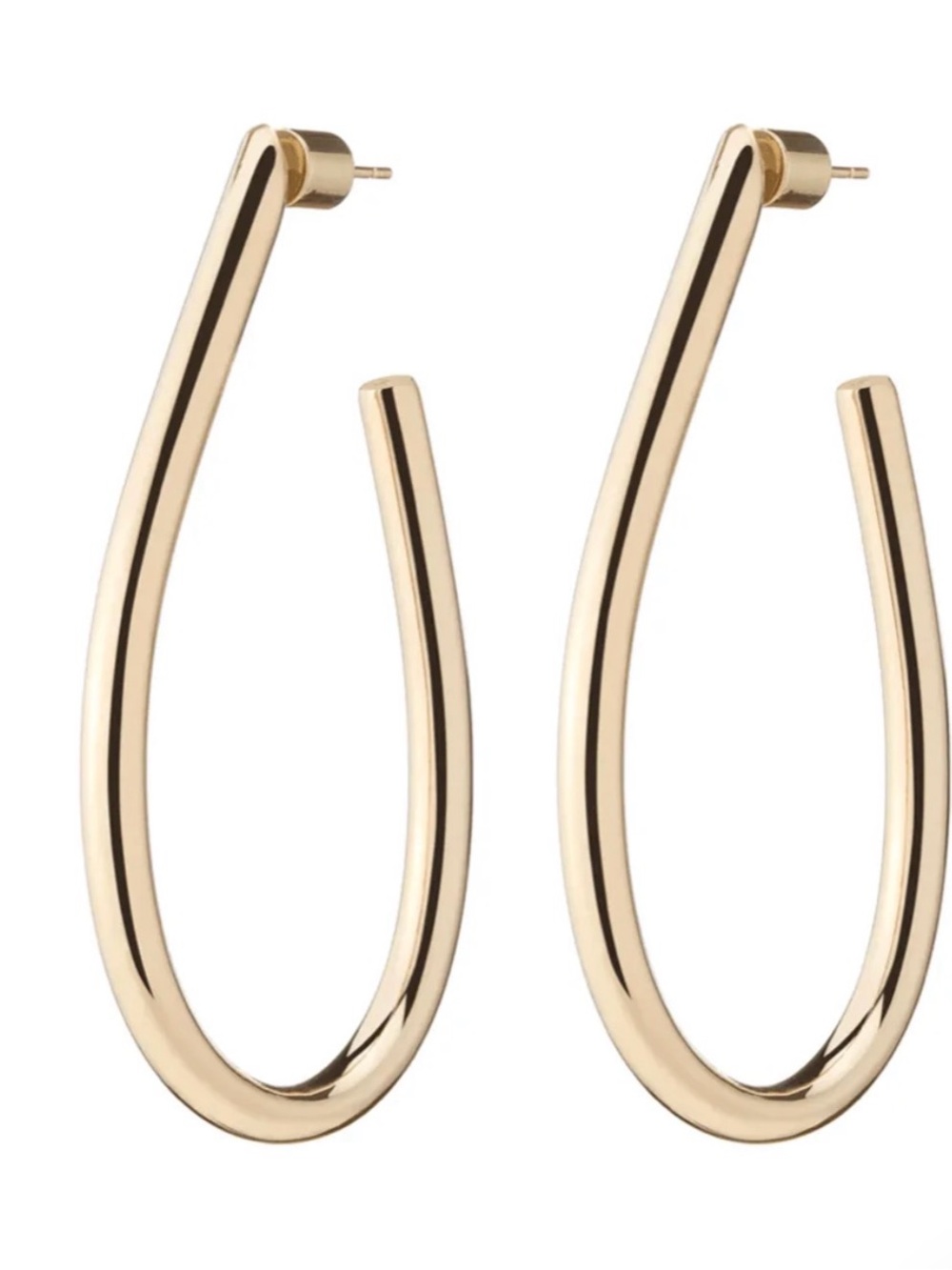Jennifer Fisher Polished Open Teardrop Hoop Earrings - Gold